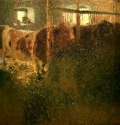 Gustav Klimt kor i ett stall painting